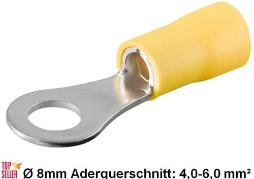 Kabelschuhe gelb mm - 2,5-6, mm²